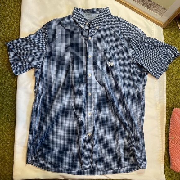 Chaps Other - Men’s Chaps size XL blue plaid shirt sleeve button up shirt